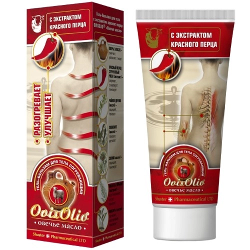 Овечье масло ovis olio гель-бальзам для тела с экстрактом красного перца, гель для тела, 70 мл, 1 шт. фото