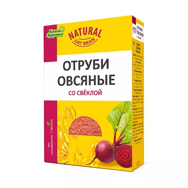 Компас здоровья Отруби овсяные со свеклой, 200 г, 1 шт. фото