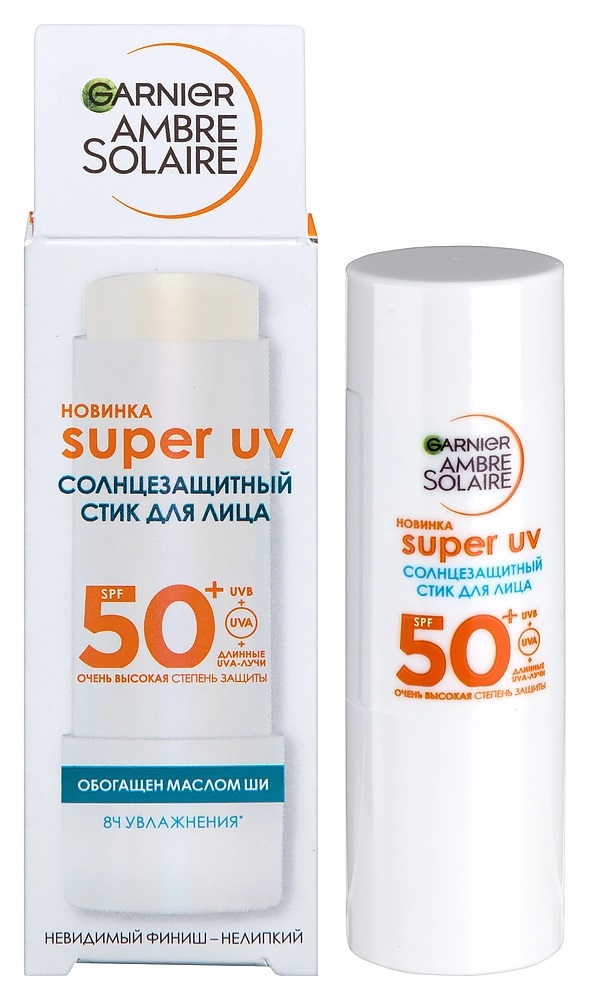 Garnier Ambre Solaire Стик для лица солнцезащитный super UV SPF50+, 9 мл, 1 шт. фото
