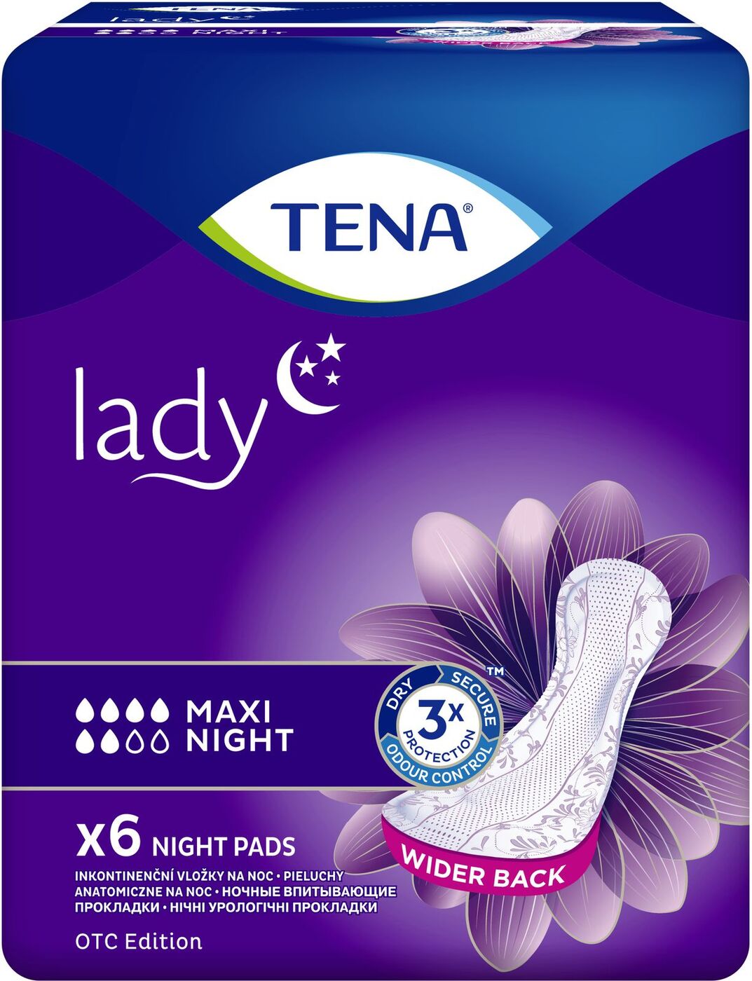 Tena Lady Maxi Night Прокладки урологические, прокладки урологические, 6 шт, 6 капель фото