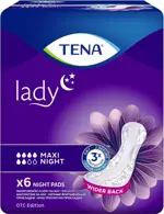 Tena Lady Maxi Night Прокладки урологические, прокладки урологические, 6 шт, 6 капель фото