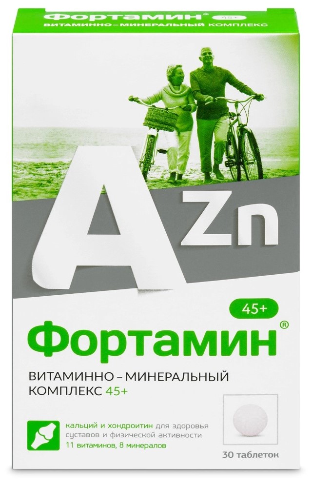 Фортамин витаминно-минеральный комплекс 45+, таблетки, 30 шт. фото