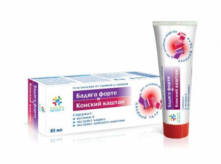 Natura Medica Бадяга форте и Конский каштан гель-бальзам, гель-бальзам, 85 мл, 1 шт. фото