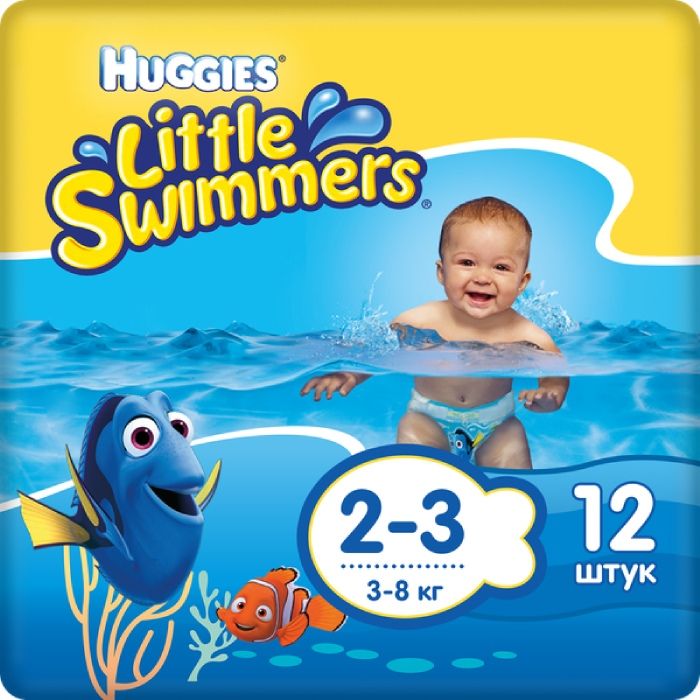 Huggies Подгузники-трусики для плавания, р. 2-3, 12 шт, 3-8 кг фото