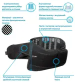 Крейт Корсет ортопедический пояснично-крестцовый, р. 6, 1 шт, черный, арт. Б-502/6МР металлические ребра жесткости фото 2