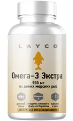 Layco Омега-3 Экстра из диких морских рыб, 900 мг, капсулы, 30 шт. фото 1