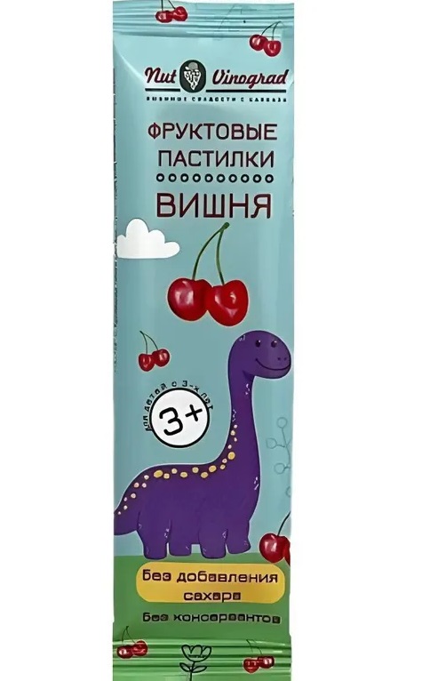 Nut Vinograd Полоски фруктовые, 15 г, 1 шт, вишня фото