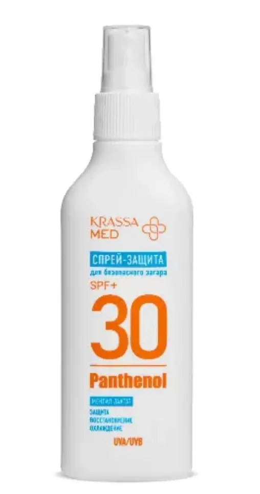 Krassa med Пантенол Спрей-защита для безопасного загара, спрей, 150 мл, 1 шт, SPF 30 фото