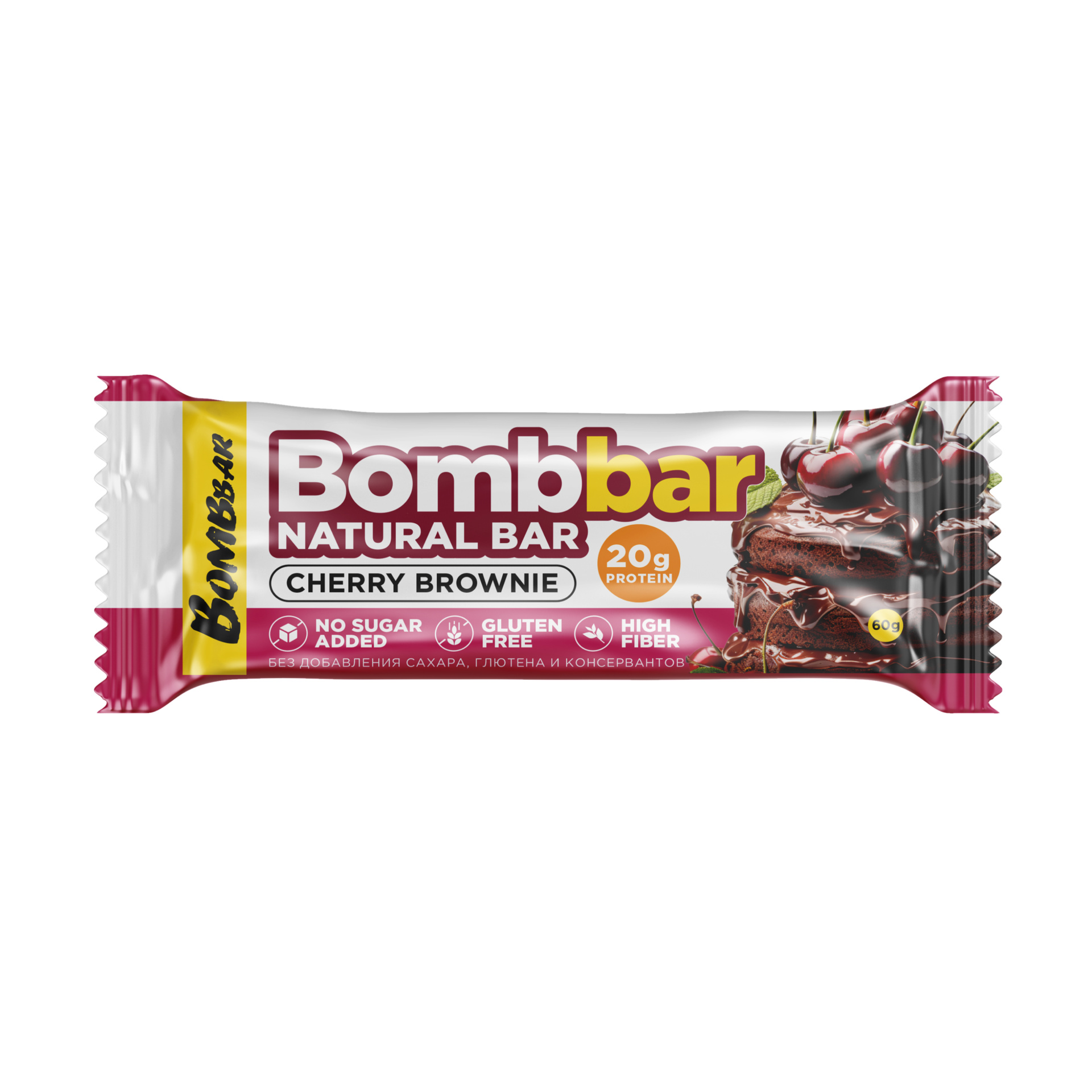 Bombbar Батончик протеиновый, батончик, 60 г, 1 шт, вишневый брауни фото