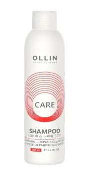 Ollin care шампунь сохраняющий цвет и блеск окрашенных волос, шампунь, 250 мл, 1 шт. фото
