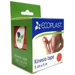 Ecoplast Kinesio tape, 5 см х 5 м, кинезио тейп, 1 шт, красный фото 2
