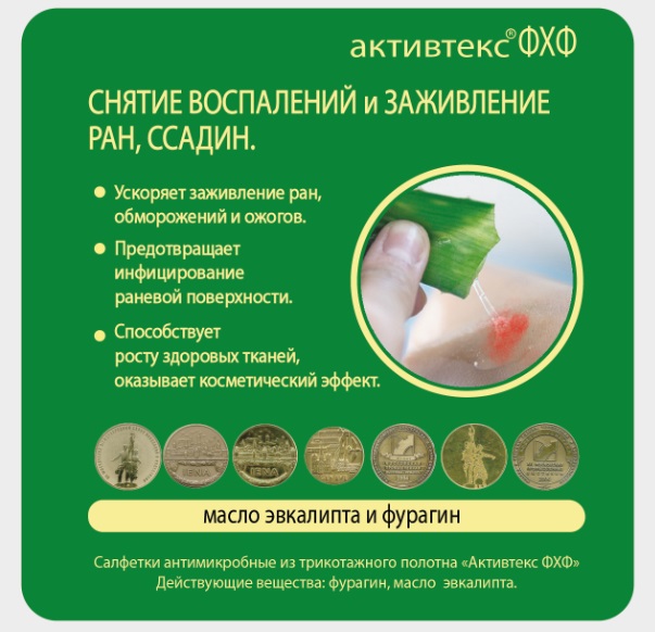 Активтекс-ФХФ Салфетка антимикробная, 10 см х 10 см, салфетки стерильные, 1 шт, с фурагином и маслом эвкалипта фото