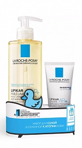 La Roche-Posay Lipikar AP+ масло для ванны и душа 400 мл + бальзам тройного действия 75 мл, набор, 1 шт. фото