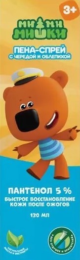 Ми-Ми-Мишки Пантенол пена-спрей с чередой и облепихой, 5%, пена-спрей, 130 мл, 1 шт. фото