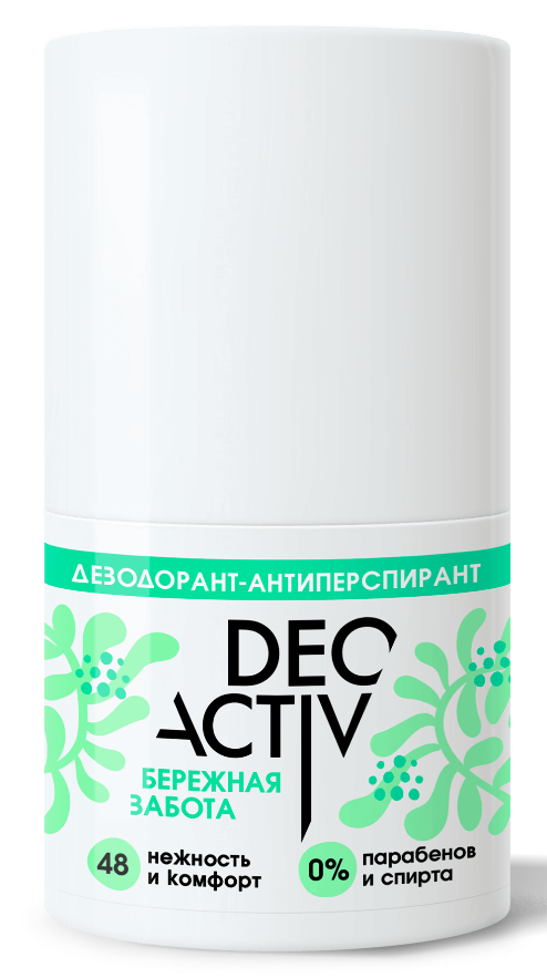 Deo activ Бережная забота, дезодорант-антиперспирант, 50 мл, 1 шт. фото