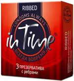 In Time Ribbed Презервативы, презерватив, 3 шт, ребристые фото