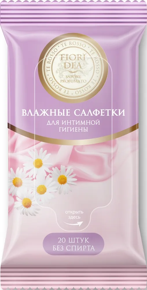 Fiori Dea Салфетки влажные для интимной гигиены, салфетки очищающие, 20 шт. фото