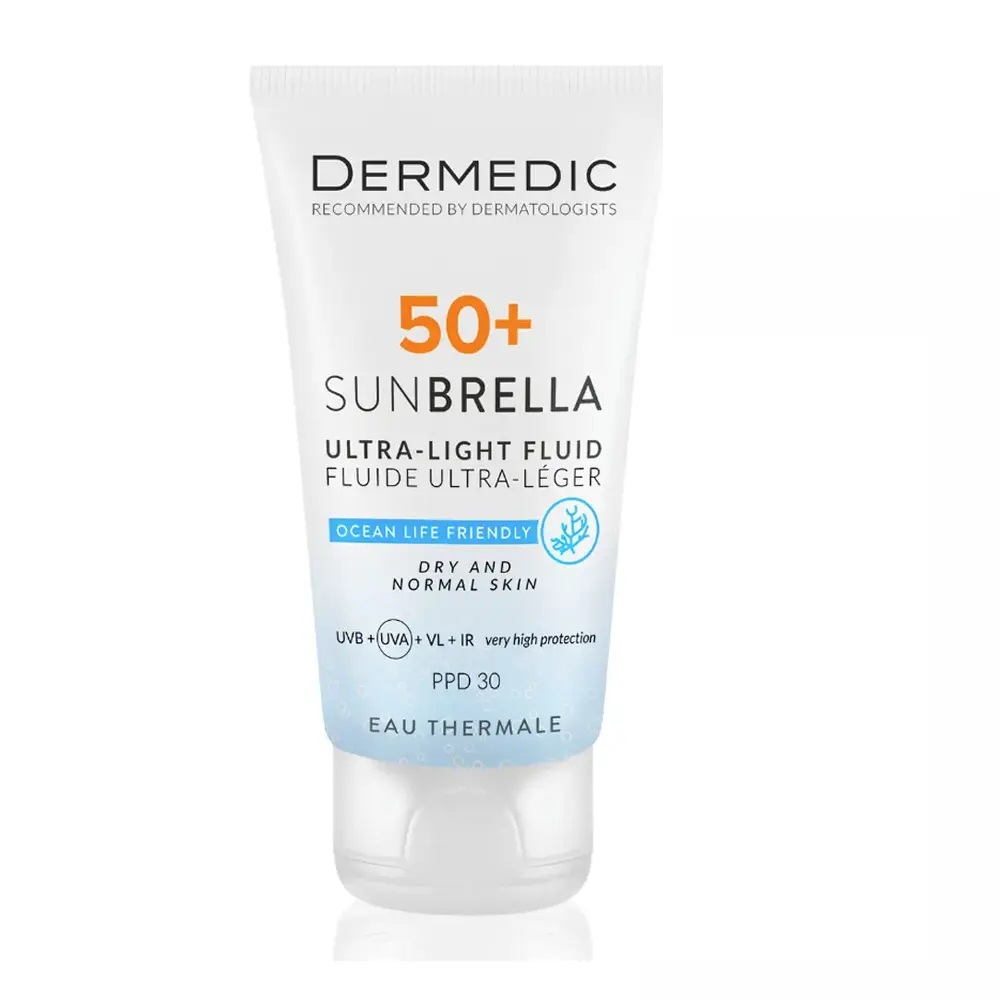 Дермедик Sunbrella ультра-легкий солнцезащитный флюид, флюид, 40 мл, 1 шт, SPF50+, для сухой и нормальной кожи фото