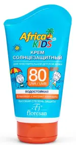 Floresan Africa Kids крем солнцезащитный на суше и на море, крем, 100 мл, 1 шт, SPF80, арт. Ф-404 фото 