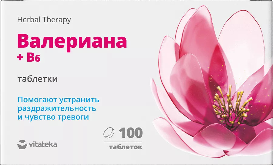 Витатека Валериана + Витамин В6, таблетки, 100 шт. фото