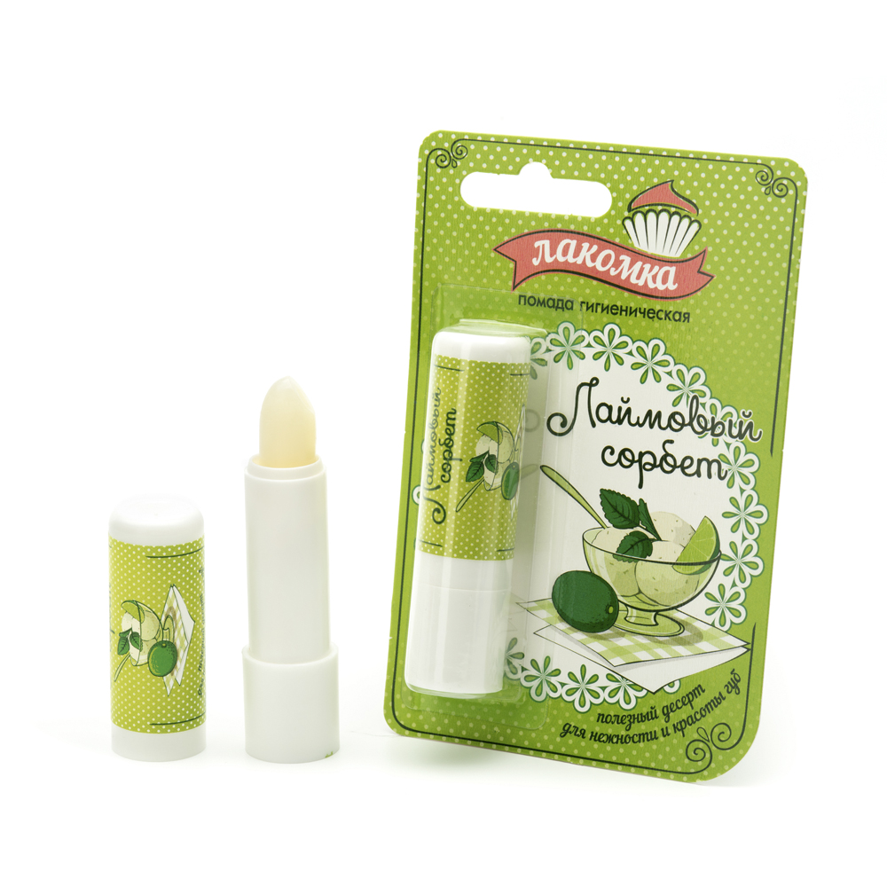 Лакомка Помада гигиеническая детская, помада, 2.8 г, 1 шт, лаймовый сорбет фото