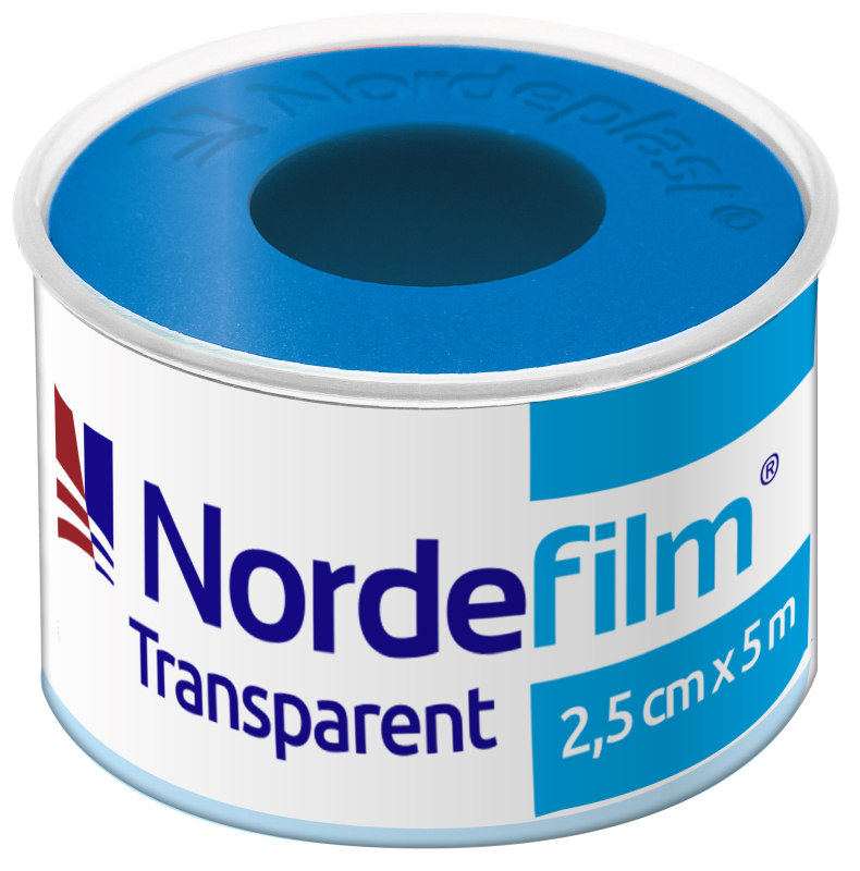 Nordeplast Nordefilm Transparent Пластырь медицинский фиксирующий полимерный, 2.5 см х 500 см, пластырь медицинский, 1 шт. фото