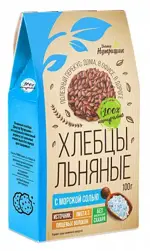 Доктор Нутришин Хлебцы льняные, хлебцы, 100 г, 1 шт, с морской солью фото
