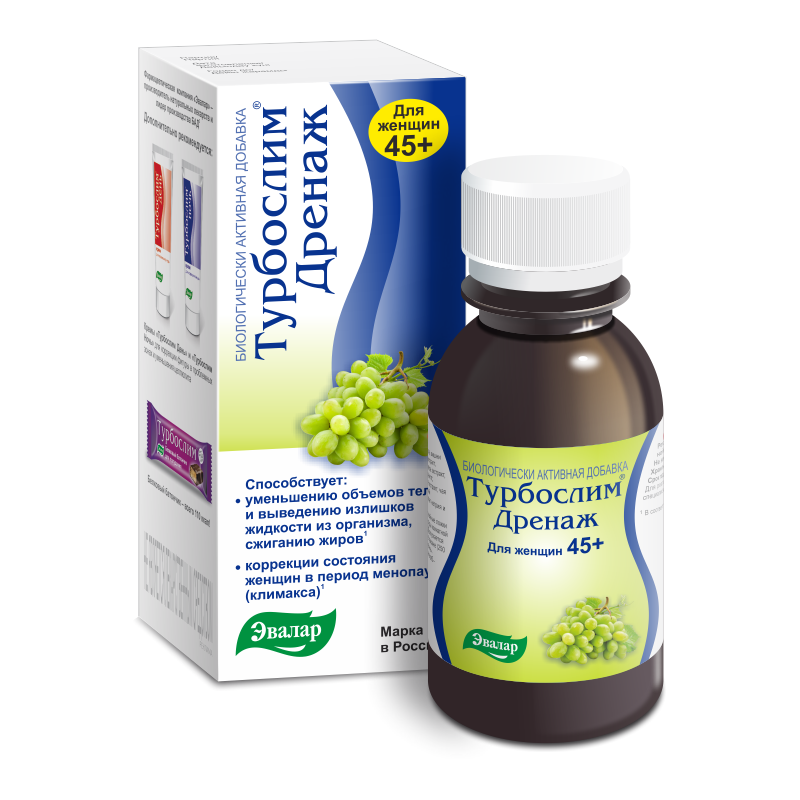 Турбослим дренаж для женщин 45+, концентрат напитка, 100 мл, 1 шт. фото