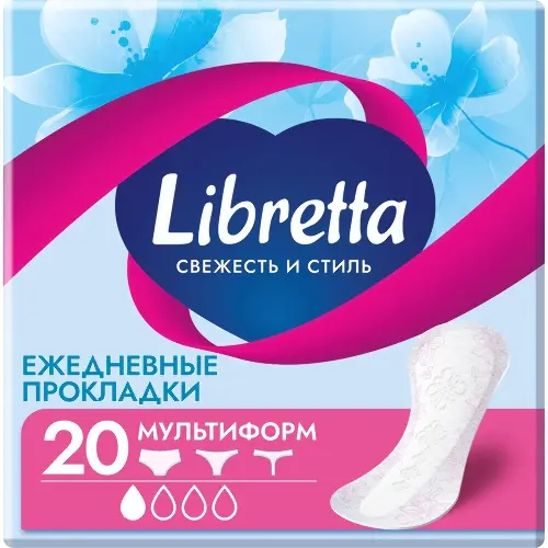 Libretta прокладки ежедневные свежесть и стиль мультиформ, прокладки ежедневные, 20 шт. фото