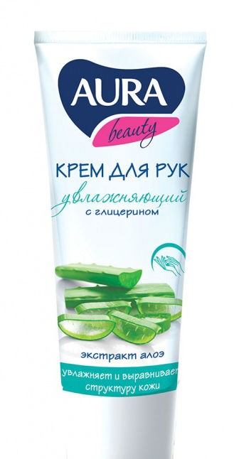 Aura Beauty крем для рук увлажняющий с глицерином и экстрактом алоэ, крем, 75 мл, 1 шт. фото