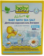 Babyline Nature соль морская детская для ванн, 500 г, 1 шт, с ромашкой фото