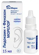 Лидокаин + Феназон Морелор, 10 мг/г + 40 мг/г, капли ушные, 17.1 г (15 мл), 1 шт. фото 2