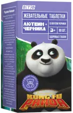 Кунг-Фу Панда Черника + Лютеин, таблетки жевательные, 80 шт. фото