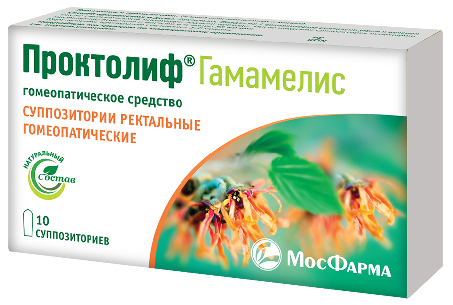Проктолиф Гамамелис, суппозитории ректальные гомеопатические, 10 шт. фото