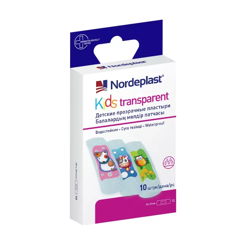 Nordeplast Kids Transparent Лейкопластырь, 10 шт, прозрачные фото