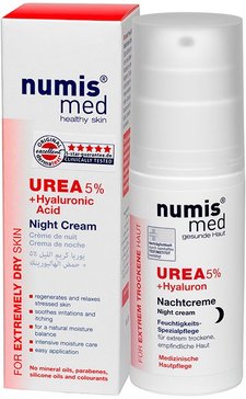 Numis med Крем ночной с 5% мочевиной и гиалуроновой кислотой, крем для лица, 50 мл, 1 шт. фото