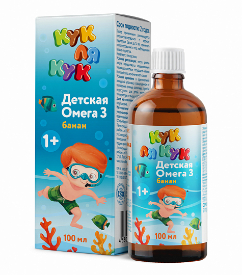 Кук Ля Кук Омега 3 для детей, капли для приема внутрь, 100 мл, 1 шт, банан фото