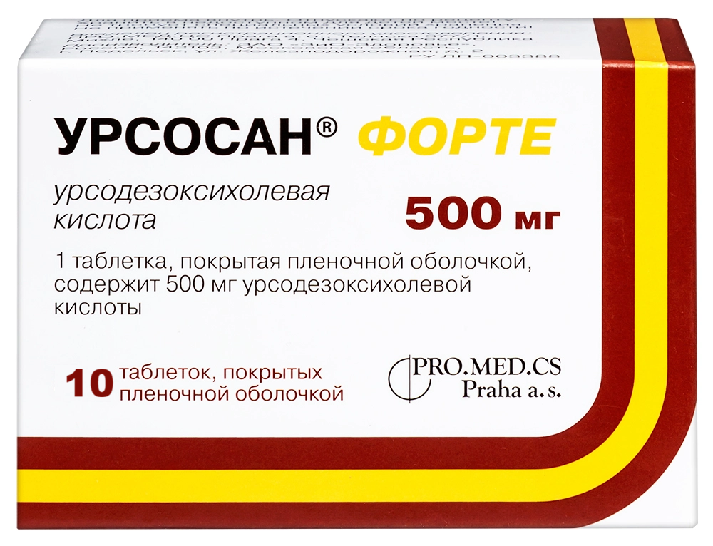 Урсосан форте, 500 мг, таблетки, покрытые пленочной оболочкой, 10 шт. фото