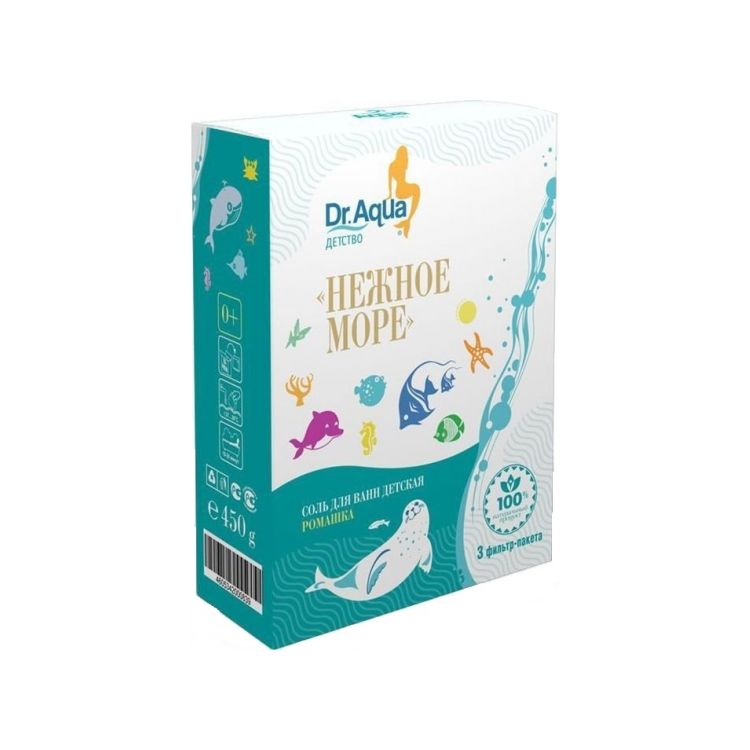 Dr Aqua Нежное море Соль для ванн детская, соль для ванн, 150 г, 3 шт, ромашка фото