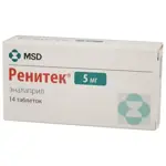 Ренитек, 5 мг, таблетки, 14 шт. фото