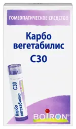 Карбо вегетабилис C30, гранулы гомеопатические, 4 г, 1 шт. фото