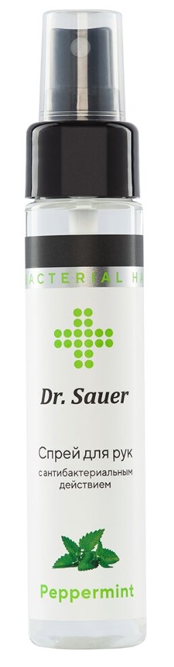 Dr Sauer Спрей для рук антибактериальный, 75%, спрей для местного применения, 60 мл, 1 шт, Peppermint фото