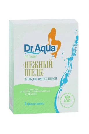 Dr Aqua Релакс Соль для ванн морская с пеной Нежный шелк жасмин, соль для ванн, 250 г, 2 шт. фото