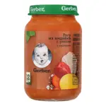 Гербер детское пюре, пюре, 190 г, 1 шт, овощное рагу + индейка + рис фото