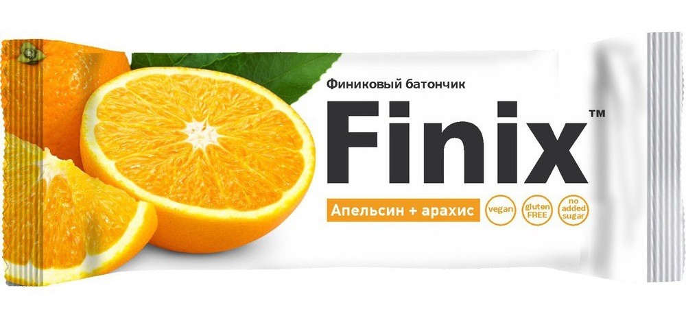 Finix Батончик финиковый, батончик, 30 г, 1 шт, апельсин + арахис фото