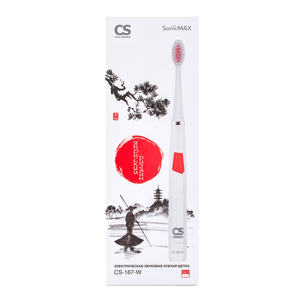 CS Medica SonicMax CS-167-W, щетка зубная электрическая, 1 шт, белого цвета, 28 000 движ./мин фото