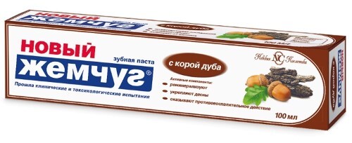 Новый Жемчуг Зубная паста с корой дуба, зубная паста, 100 мл, 1 шт. фото