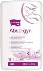 Matopat Absorgyn Прокладки гинекологические нестерильные, 34 см x 9 см, прокладки гинекологические, 10 шт. фото