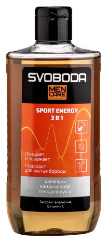 Svoboda men care sport energy шампунь-кондиционер-гель для душа 3в1, шампунь-гель 3 в 1, 290 мл, 1 шт. фото