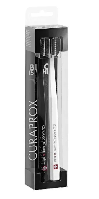 Curaprox Ultrasoft Black Is White CS 5460 Набор зубных щеток, 2 шт, белая и черная фото